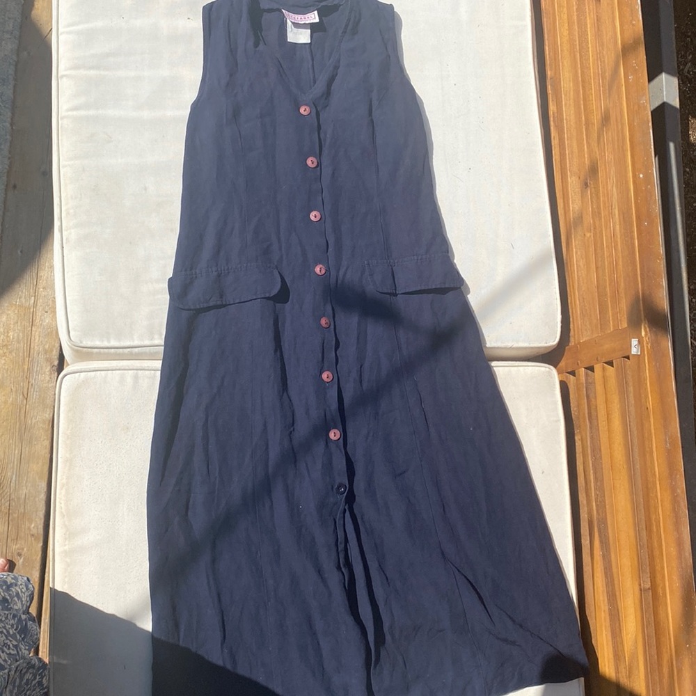 Vintage linen-rayon blend Italian made dress